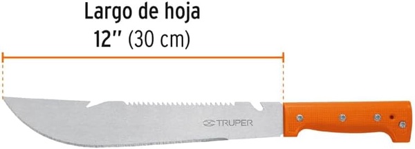 Machete Rambo con Funda Hoja de 31cm Multiuso Truper T460